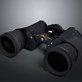 Modern Binoculars With Leather Cover And Metal Parts For Outdoor Use