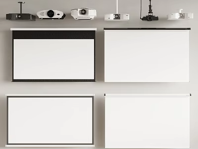 High Quality Projection Monitoring System With Various Projector Devices And Screens 3d model