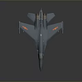 Blue Military Fighter Jet Model With Yellow Emblems And Detailed Wings