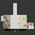 Practical Hexagonal Storage Box With Floral Patterns Drawers Gold Handles And White Frame