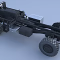 Heavy Duty Truck Chassis With Large Tires Metal Frame And Mechanical Components