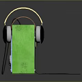 Handmade Green And Blue Rex Radio With Dial Knobs Antenna And Headphones