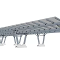 Outdoor Canopy with Metal Frame Transparent Roof Panels and Multiple Support Columns for Parking Lot