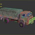 Military Camouflage Tank With Armored Turret Cannon Tracks And Blue Observation Window