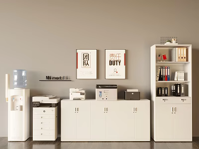 Iron filing cabinet printer copy fax machine scanner water dispenser 3d model