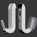 White Curved Computer Accessory With Comb Like Part And Support Structure Design 3d model
