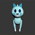 Cute Blue Cartoon Cat Character Design For Game And Movie Roles