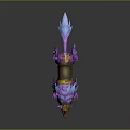 Mythical Fantasy Mount Creature with Purple Fur Blue Accents and Golden Armor for Heroic Characters