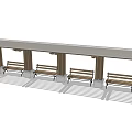 Stylish Outdoor Pergola Structure with Covered Roof Columns and Wooden Benches