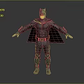 Batman Character 3D Model in Armored Costume With Cape and Detailed Design