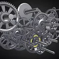 Metallic Gears Assortment With Various Sizes Intricate Designs And Mechanical Details 3d model