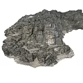 Detailed Natural Rock Formation With Rough Textured Surface And Mountainous Geological Features