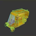 Yellow FreshBite Mobile Food Cart With Roof Rack And Compact Design