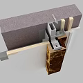 Modern node wall stone process node 3d model