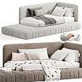 Cozy Children's Bed With Tufted Padded Mattress Soft Pillows And Warm Blankets