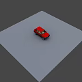 Red Classic Small Car With Black Lower Part And White Wheels 3d model