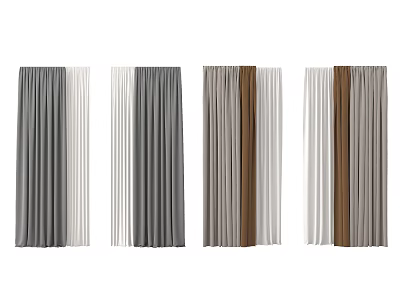 Curtain Pleated Curtain Fabric 3d model