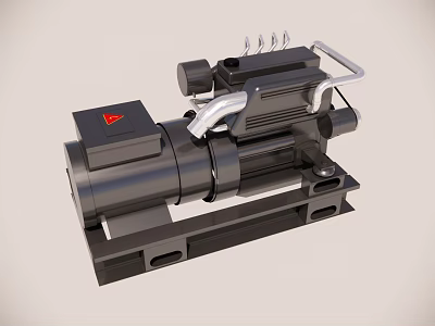 Industrial Heavy Duty Motorized Pump With Metal Housing And Piping Components 3d model