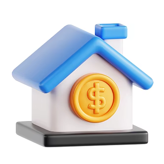 Modern Gold Coin Cartoon Building Cartoon House Cartoon Gold Coin 3d model