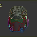 Modern Gray Helmet with Orange Accents Transparent Visor and Ventilation Details Apparel Accessory