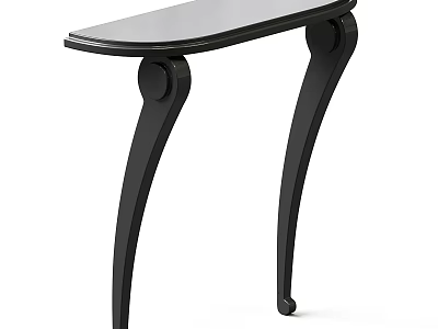 Elegant Black Dining Table With Curved Legs And Modern Design Style 3d model