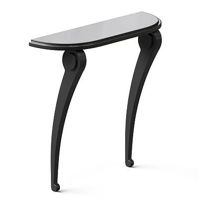 Elegant Black Dining Table With Curved Legs And Modern Design Style 3d model