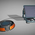 Practical Solar Powered Daily Use Appliance With Circular Device And Solar Panel Base 3d model