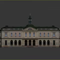 Classical Historic Building Exterior With Green Roof Arched Windows Multiple Floors And Symmetrical Design