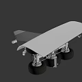 Aircraft Landing Gear System With Multiple Wheels And Metal Support Structure 3d model