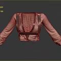 Pink Long Sleeve Top With Metal Buckles Straps And Knitted Fabric Design