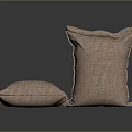 Brown Hessian Sacks As Practical Household Items With Stacked And Flat Design 3d model