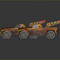 Orange Flame Decal Open Top Off Road Cars With Number 5 Design