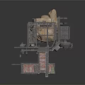 Industrial Metal Frame Equipment With Multi level Platforms And Mechanical Components