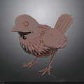 Decorative Copper Colored Bird Statue With Shiny Detailed Feathers And Stand