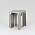Minimalist Modern Metal Stool Featuring Square Seat and Sturdy Geometric Frame Design