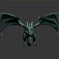 Mythical Green Dragon Fantasy Character With Streamlined Body Sharp Claws And Wings