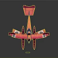 Vibrant Orange And Pink Passenger Plane With Floats And Number 5 On Wings