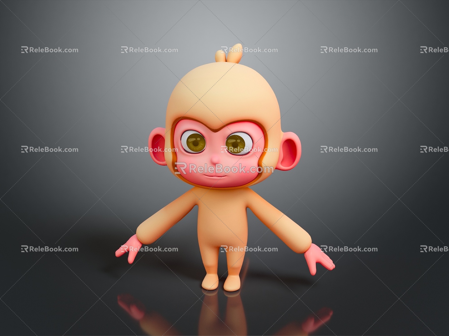 Monkey Monkey Cartoon Monkey Anime Monkey Stylized Monkey Fantasy Style Monkey Toy 3d model