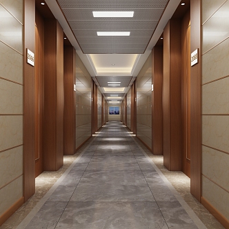 Modern Away Hotel Corridor Away 3d model