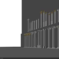 Various Roman Columns Designs With White Bodies And Gold Decorative Capitals