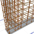 Steel Frame Construction Structure With 300mm 350mm Dimension Markings And Support 3d model
