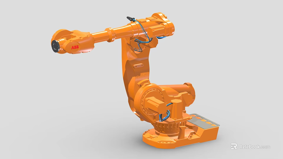 Orange ABB Industrial Robotic Arm Equipment For Automated Manufacturing Applications 3d model 