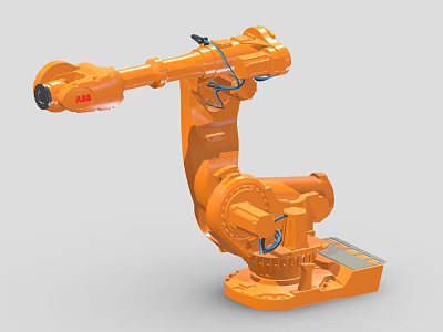 Orange ABB Industrial Robotic Arm Equipment For Automated Manufacturing Applications 3d model