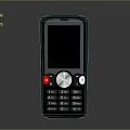 Handheld Electronic Device With Touch Screen Red Button And Numeric Keypad 3d model