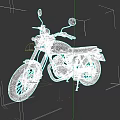 Vintage Black And Silver Motorcycle With Round Headlight And Spoked Wheels