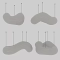 Modern Chandeliers With Unique Curved Shapes And Soft Fabric Material Design