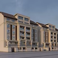 Modern Multistory Residential Building With Light Exterior Balconies And Roof Design Details