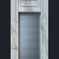 Modern Public Facility Elevator With Silver Metal Door And Marble Frame 3d model