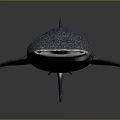 Whale Shark 3D Rendered Model With Blue Body White Spots On Gray Gradient Background