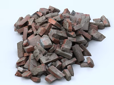 Natural Stone and Wood Chunks Pile for Home Decor and Construction Projects 3d model